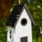 14.25"H Modern Functional and Decorative Solid Wood White Outdoor Garden Birdhouse